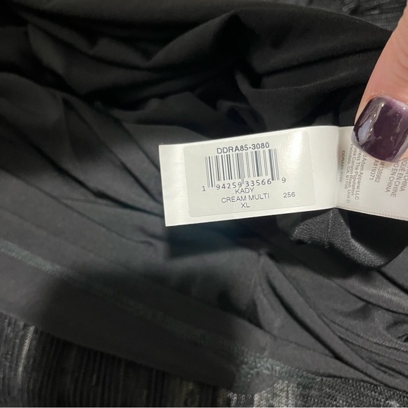 Dress The Population Kady Cocktail Dress Black Cream Sequin Size XL Wedding - Picture 8 of 8